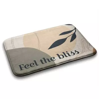 Коврик для ванной Tulup Pflanzenblatt, 90x1x90 см, бежевый