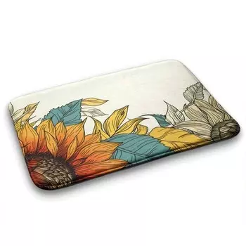 Коврик для ванной Tulup Sonnenblume, 75x1x75 см, оранжевый