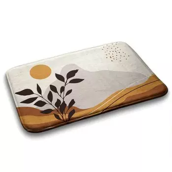 Коврик для ванной Tulup Sonnige Landschaft, 90x1x90 см, коричневый