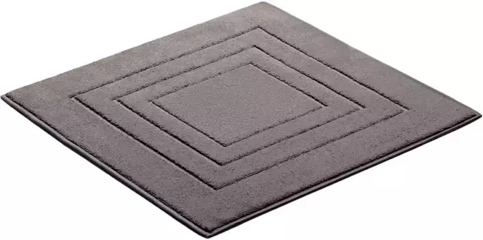 Коврик для ванной Vossen "Feeling", высота 10 мм, коврик для ванной, однотонный, с каймой, эффект высокий-низкий, чистый хлопок прямоугольный (67х120 см), цвет pepplestone