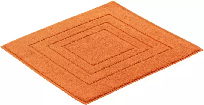 Коврик для ванной Vossen "Feeling", высота 10 мм, коврик для ванной, однотонный, с каймой, эффект высокий-низкий, чистый хлопок прямоугольный (60х100 см), цвет fiesta/bunt