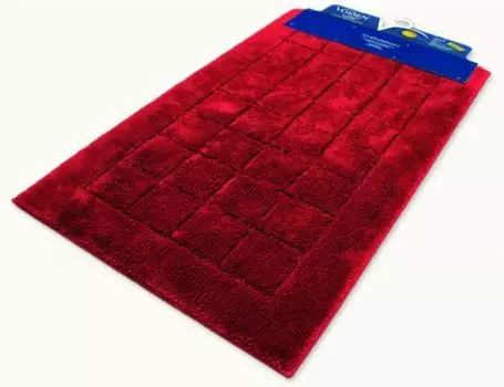 Коврик для ванной Vossen Эксклюзивный цвет рубиновый размер 67х120 см, красный
