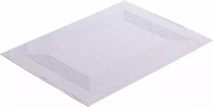 Коврик для ванной Vossen "New Generation", высота 10 мм, подходит для пола с подогревом, коврик для ванной, с бордюром, эффект "высокий-низкий", чистый сверхмягкий хлопок прямоугольный (50х70 см), белый