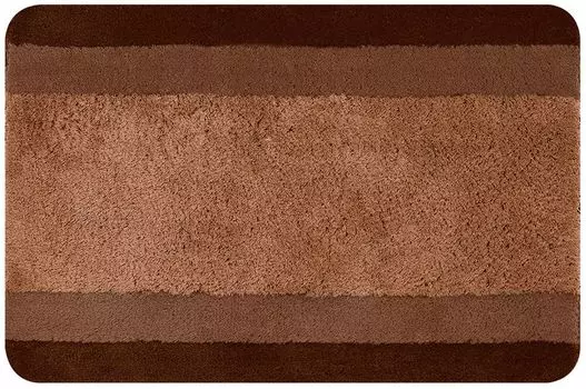 Коврик для ванной в виде спиреллы | уютная глубокая ворсовая | Нескользящий коврик для ванной | много размеров | можно стирать при 40° | 90х60см | Коричневый Spirella