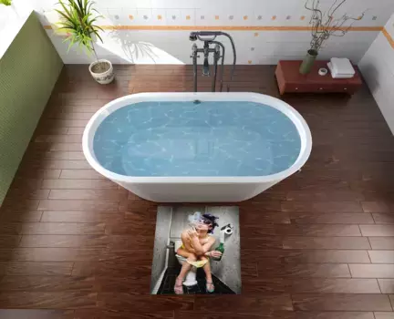 Коврик для ванной Wallario, коричневый