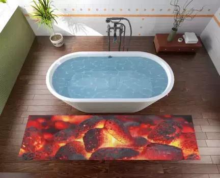 Коврик для ванной Wallario, красный