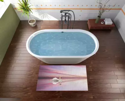 Коврик для ванной Wallario, розовый