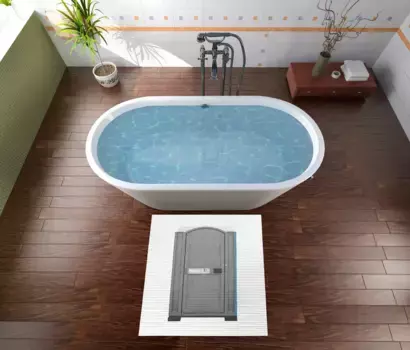 Коврик для ванной Wallario, синий