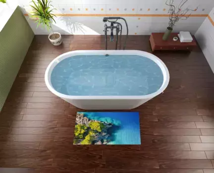 Коврик для ванной Wallario, синий