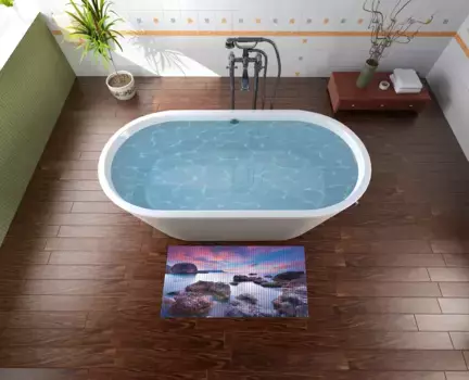 Коврик для ванной Wallario, синий