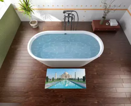 Коврик для ванной Wallario, синий