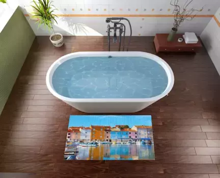 Коврик для ванной Wallario, синий