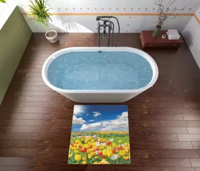 Коврик для ванной Wallario, синий