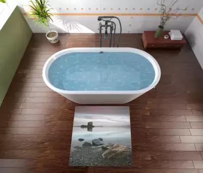 Коврик для ванной Wallario, синий