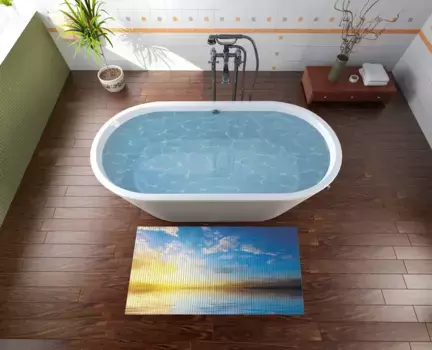 Коврик для ванной Wallario, синий