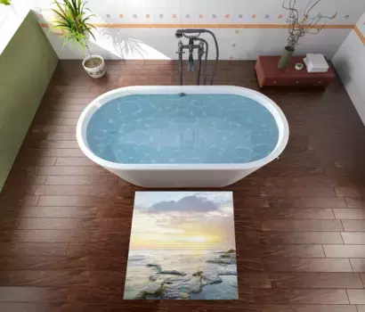 Коврик для ванной Wallario, синий