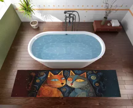 Коврик для ванной Wallario, синий