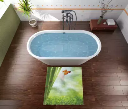 Коврик для ванной Wallario, зеленый