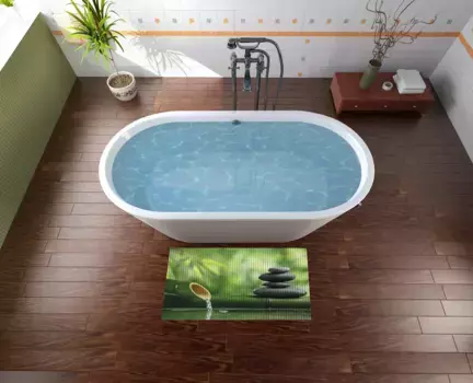 Коврик для ванной Wallario, зеленый