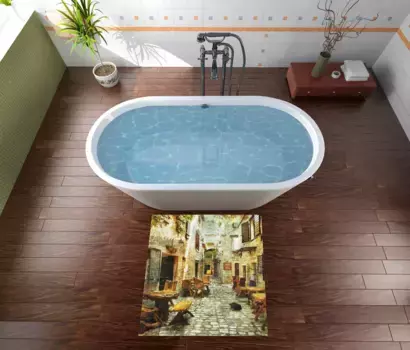 Коврик для ванной Wallario, желтый