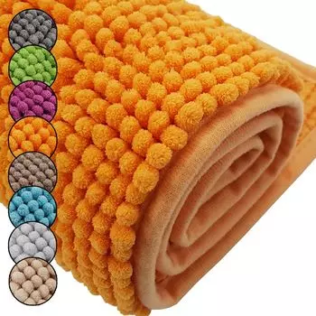 Коврик для ванной Wellness Chenille, нескользящий коврик для ванной, цвет: оранжевый, версия: 60 x 90 см DILUMA