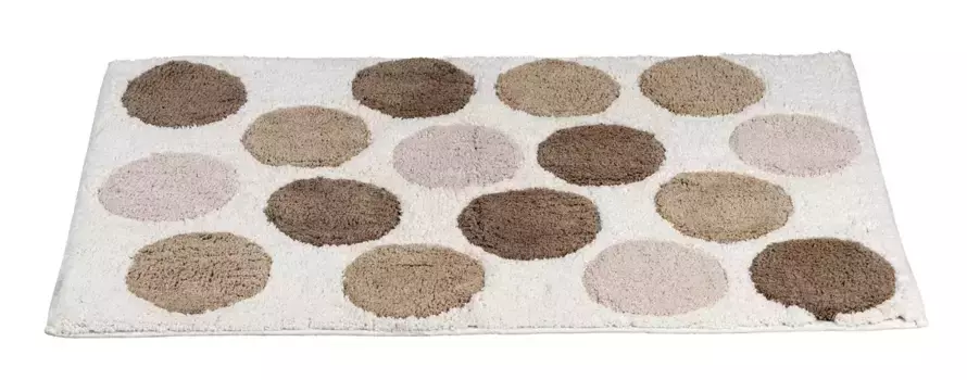 Коврик для ванной WENKO "Тибет", высота 15 мм, ШxД: 50 x 80 см прямоугольный (60х90 см), кремовый/темно-коричневый/светло-коричневый