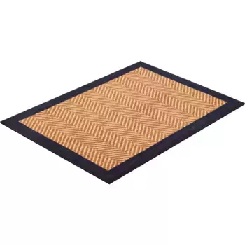 Коврик Grund «Елочка», прямоугольный, высота 8 мм, грязеулавливающий коврик с бордюром, подходит для использования внутри и снаружи помещений, моющийся, бежевый