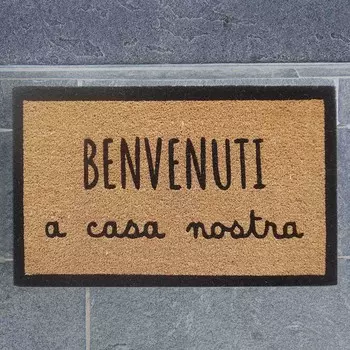 Коврик из натурального кокосового волокна и каучука - Добро пожаловать в наш дом Simple Day