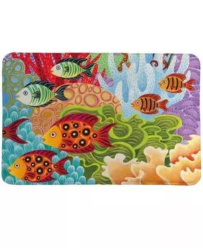 Коврик из пены с эффектом памяти «Рыба в капюшоне» Laural Home, мультиколор