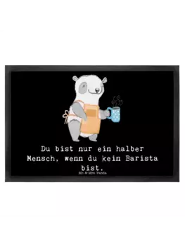 Коврик Mr & Mrs Panda Barista Herz, черный