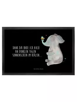 Коврик Mr & Mrs Panda Elefant Biene, черный