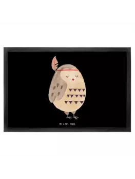 Коврик Mr & Mrs Panda Eule Federschmuck ohne Spruch, черный