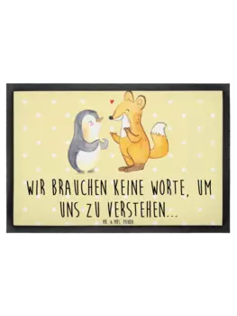 Коврик Mr & Mrs Panda Fuchs & Pinguin gehrlos, пастельно-желтый