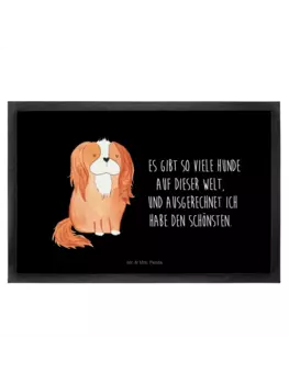 Коврик Mr & Mrs Panda Hund Cavalier King Charles Spaniel mit, черный