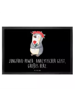 Коврик Mr & Mrs Panda Jungfrau Astrologie, черный