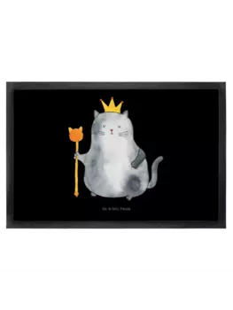 Коврик Mr & Mrs Panda Katze Knig ohne Spruch, черный