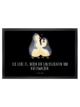 Коврик Mr & Mrs Panda Pinguine Einschlafen, черный