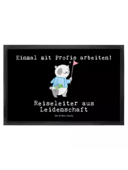 Коврик Mr & Mrs Panda Reiseleiter Leidenschaft, черный