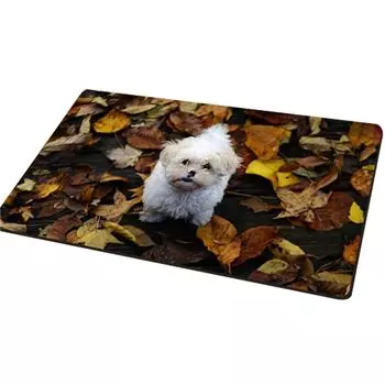 Коврик Нескользящий 3D-эффект с принтом собаки, фланелевый прямоугольный ковер, современный домашний декор-3 # Stuttg, мультиколор
