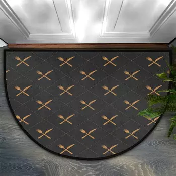 Коврик полукруглый дверной Babylon, серо-коричневый