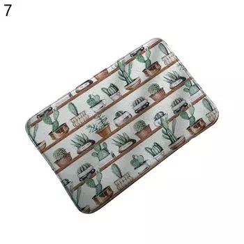 Коврик Противоскользящий впитывающий фланелевой коврик с принтом кактуса для входной двери Товары для дома-7 Stuttg, мультиколор