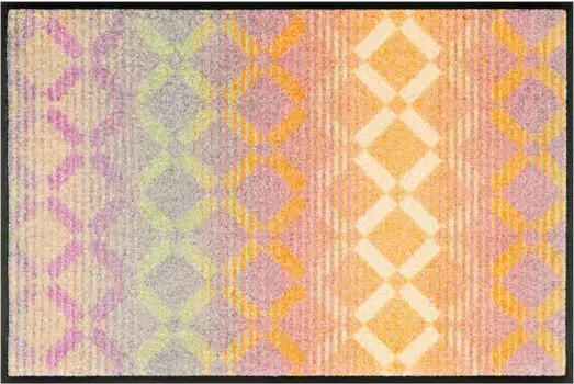 Коврик прямоугольный 75х120 см, оранжевый/серо-коричневый