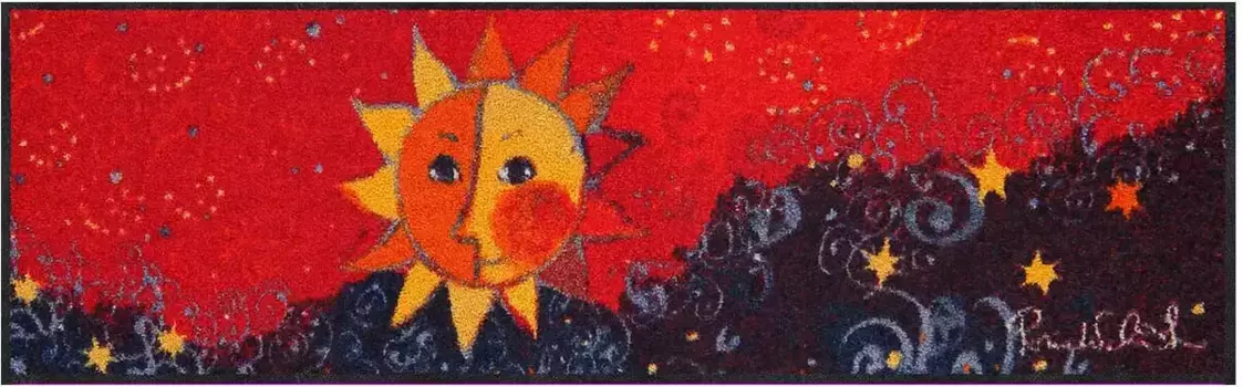 Коврик Salonloewe, прямоугольный 35х120 см, цвет rot-blau