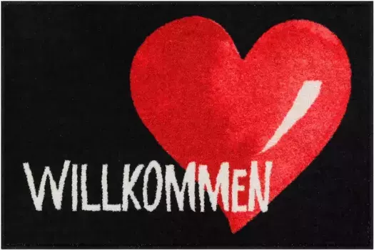 Коврик Salonloewe, прямоугольный 50х75 см, черный/красный