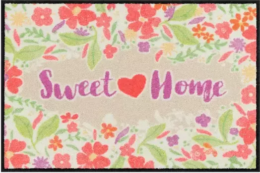 Коврик Salonloewe, прямоугольный 50х75 см, цвет beige-rot-gemustert