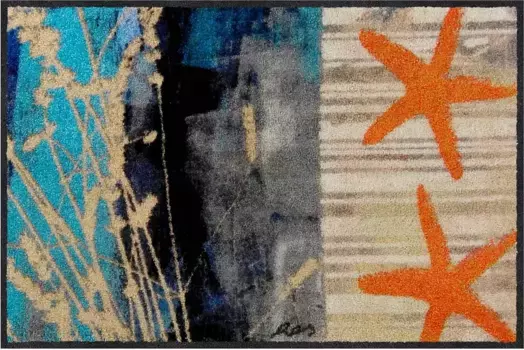 Коврик Salonloewe, прямоугольный 50х75 см, цвет blau-natur