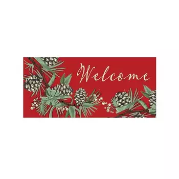 Коврик входной Evergreen, красный / зеленый