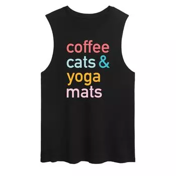 Коврики для йоги Coffee Cats для юниоров, майка с мышцами Licensed Character