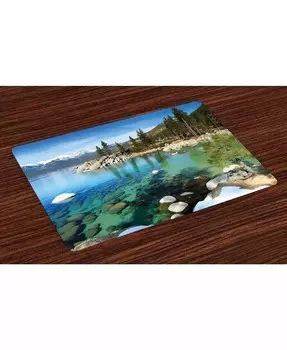 Коврики для столовых приборов Lake Tahoe, набор из 4 шт Ambesonne, мультиколор