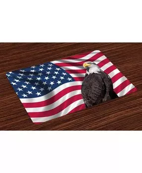 Коврики Eagle, набор из 4 шт Ambesonne, мультиколор